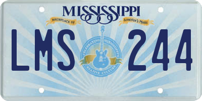 MS license plate LMS244
