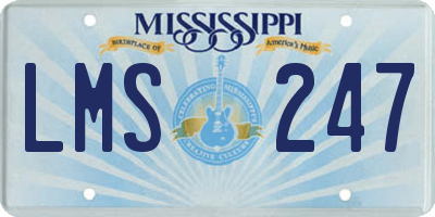 MS license plate LMS247