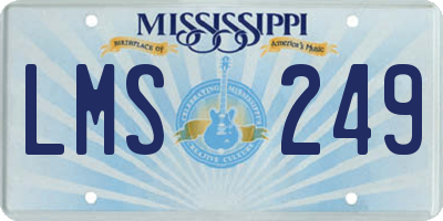 MS license plate LMS249