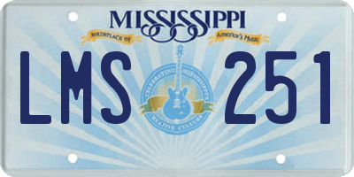 MS license plate LMS251