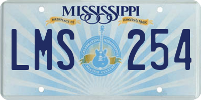 MS license plate LMS254