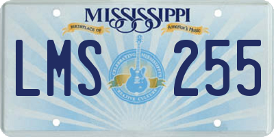 MS license plate LMS255