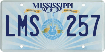 MS license plate LMS257