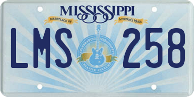 MS license plate LMS258