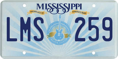 MS license plate LMS259