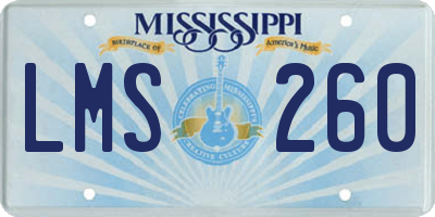 MS license plate LMS260