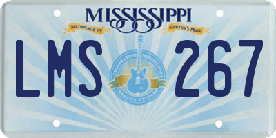 MS license plate LMS267
