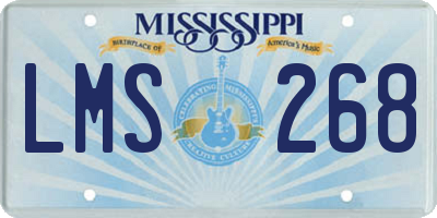 MS license plate LMS268