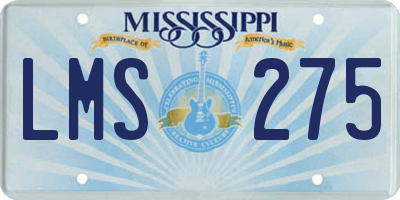 MS license plate LMS275