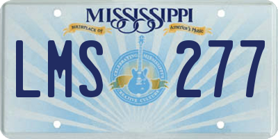 MS license plate LMS277