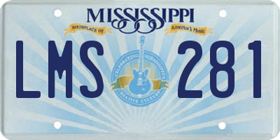 MS license plate LMS281