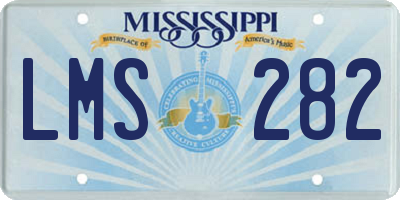 MS license plate LMS282