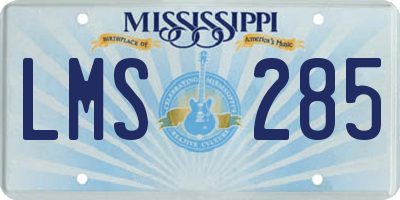 MS license plate LMS285