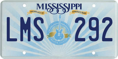 MS license plate LMS292