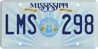 MS license plate LMS298