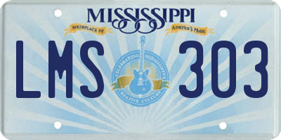 MS license plate LMS303