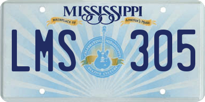 MS license plate LMS305