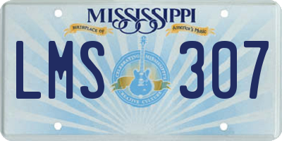 MS license plate LMS307