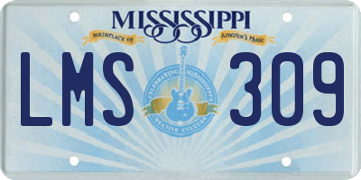 MS license plate LMS309