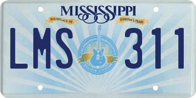 MS license plate LMS311