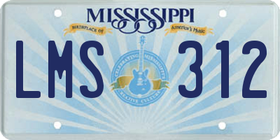 MS license plate LMS312