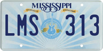 MS license plate LMS313