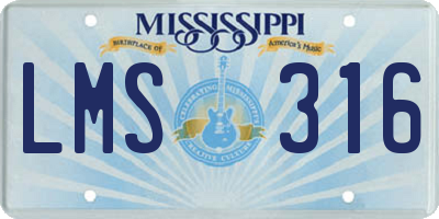 MS license plate LMS316