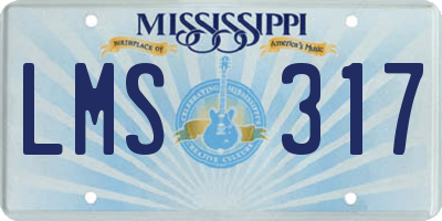 MS license plate LMS317