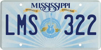 MS license plate LMS322