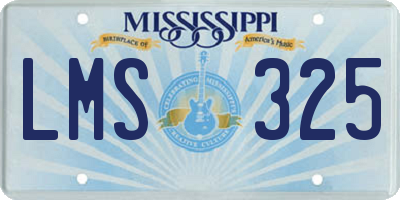 MS license plate LMS325