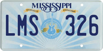 MS license plate LMS326
