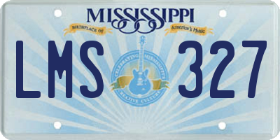 MS license plate LMS327