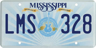 MS license plate LMS328