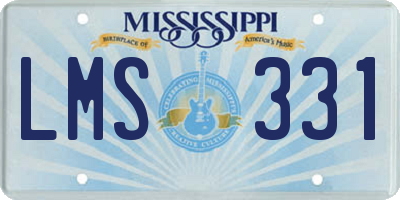 MS license plate LMS331