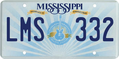 MS license plate LMS332