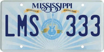MS license plate LMS333