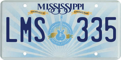MS license plate LMS335