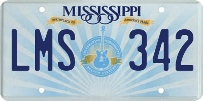 MS license plate LMS342