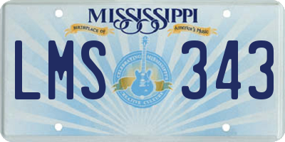 MS license plate LMS343