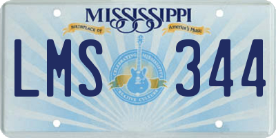 MS license plate LMS344