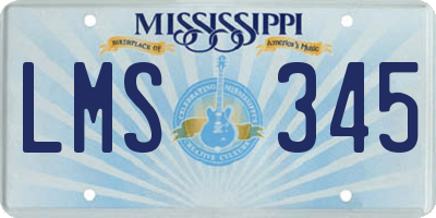 MS license plate LMS345