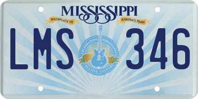 MS license plate LMS346