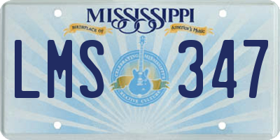 MS license plate LMS347