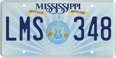 MS license plate LMS348