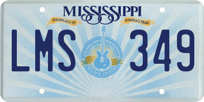 MS license plate LMS349