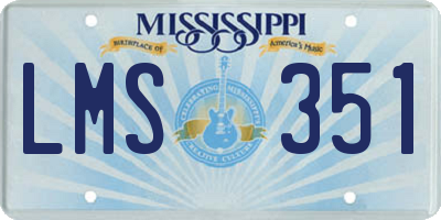 MS license plate LMS351