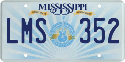 MS license plate LMS352