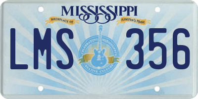 MS license plate LMS356