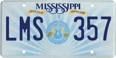 MS license plate LMS357