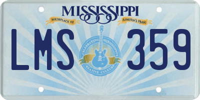 MS license plate LMS359